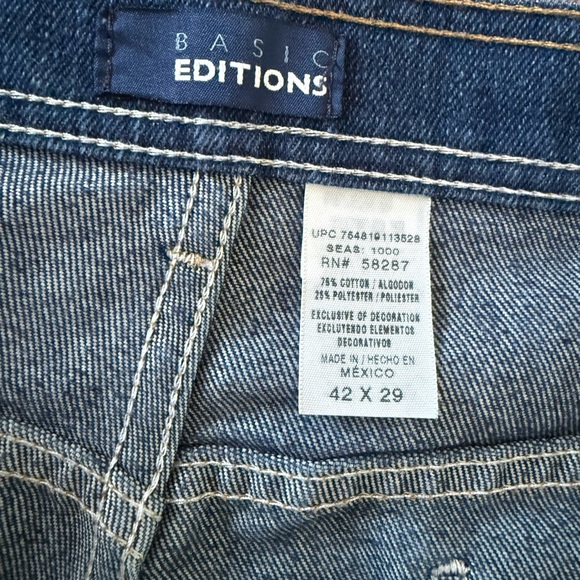 Basic Editions men’s 42x29 blue denim jeans pants - Picture 4 of 4